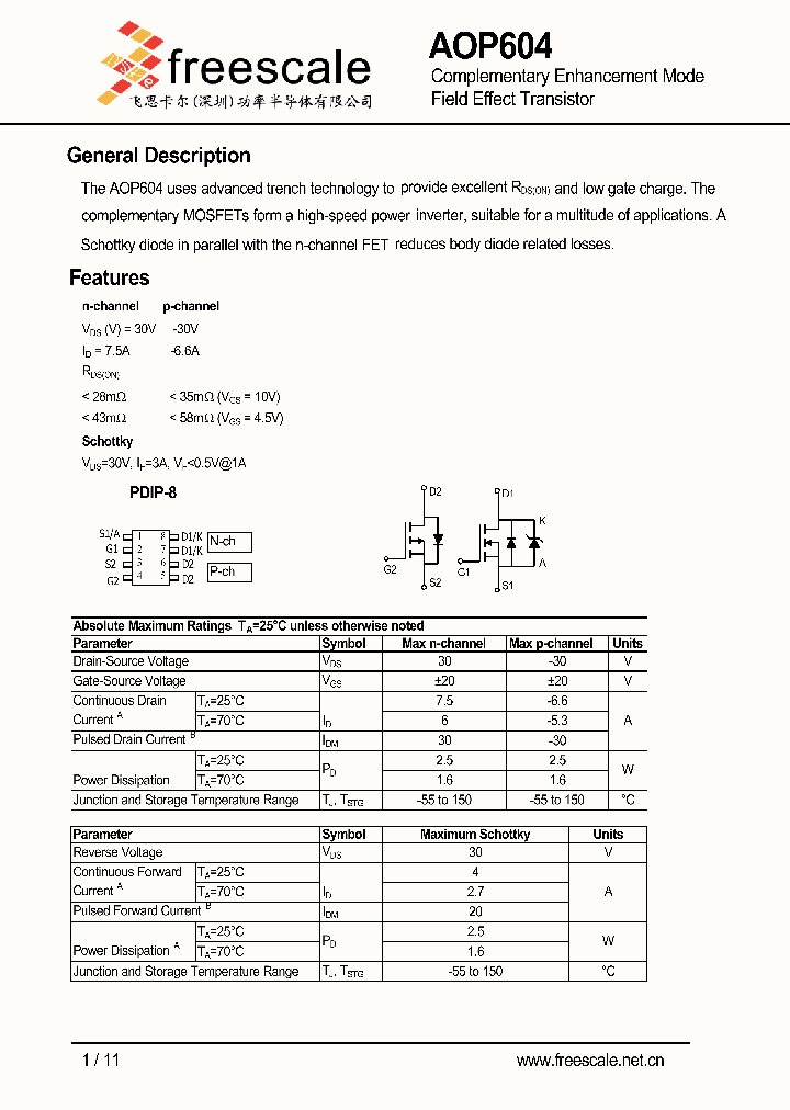 AOP604_5422618.PDF Datasheet