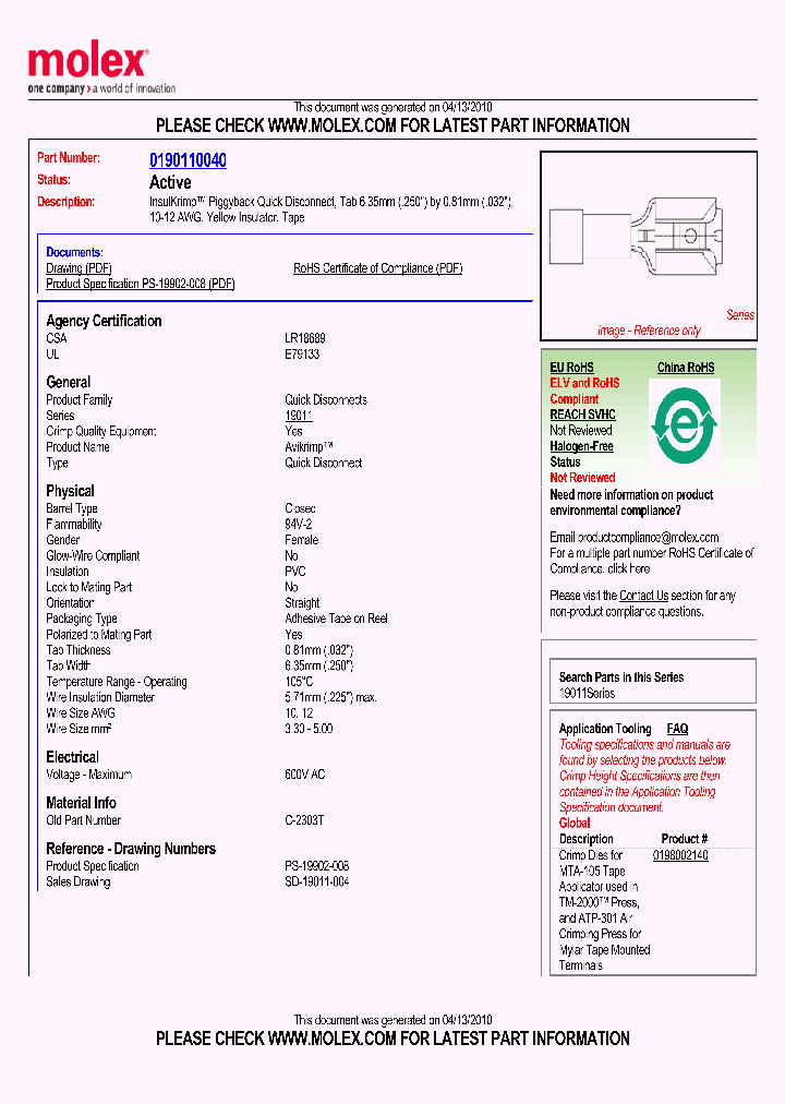 190110040_5423635.PDF Datasheet