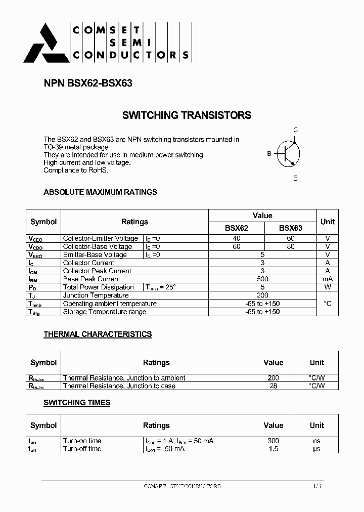 BSX62_5431221.PDF Datasheet