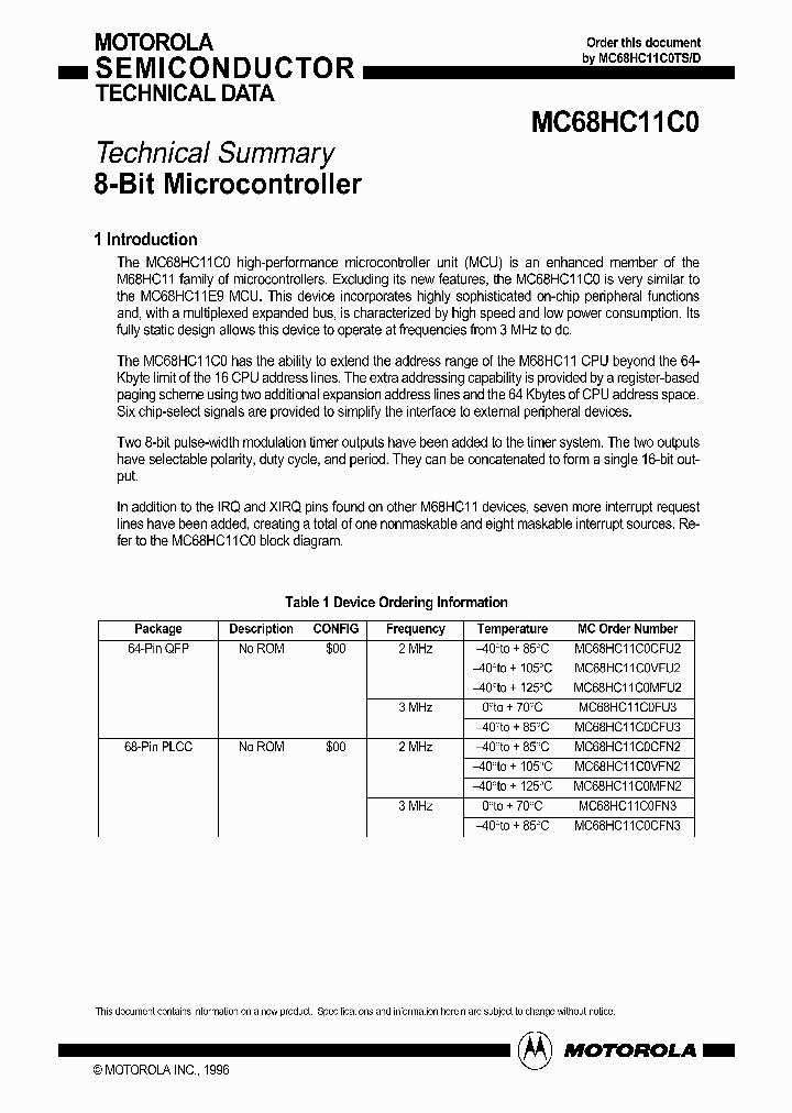 MC68HC11C0TS_5470483.PDF Datasheet