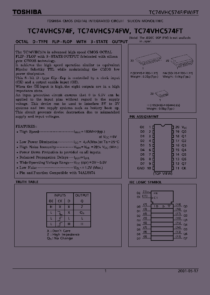 TC74VHC574F_5511681.PDF Datasheet