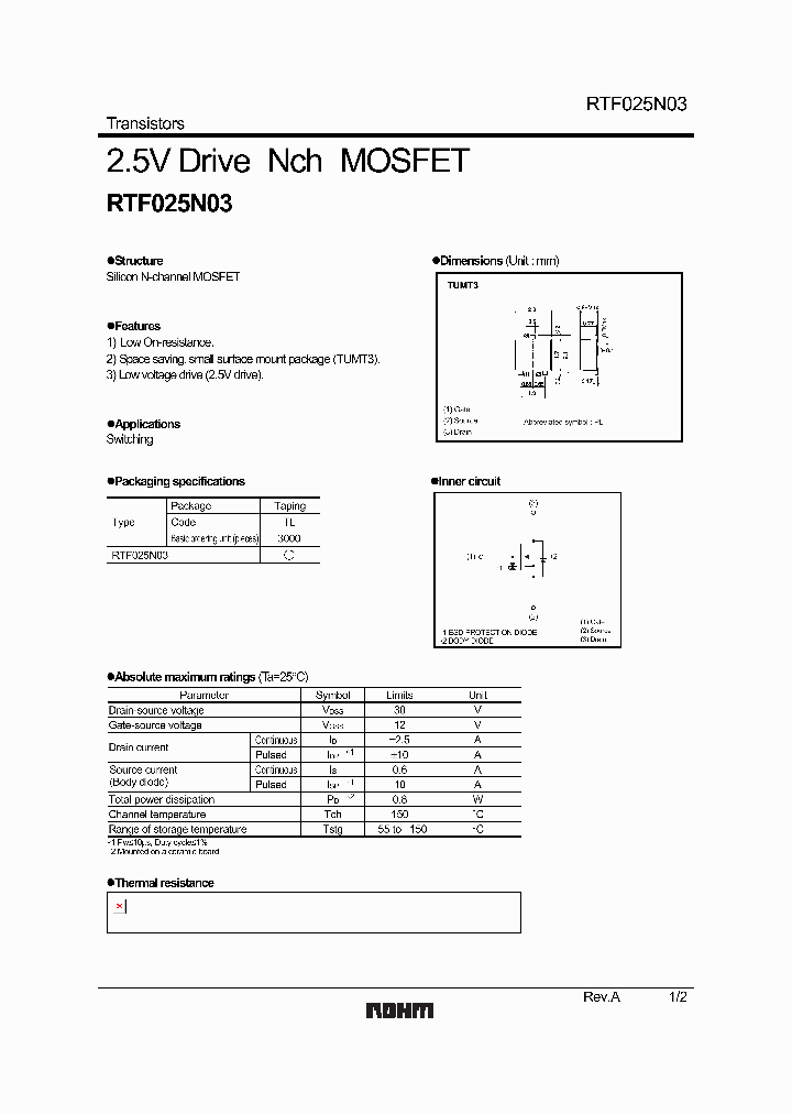 RTF025N03_5546002.PDF Datasheet