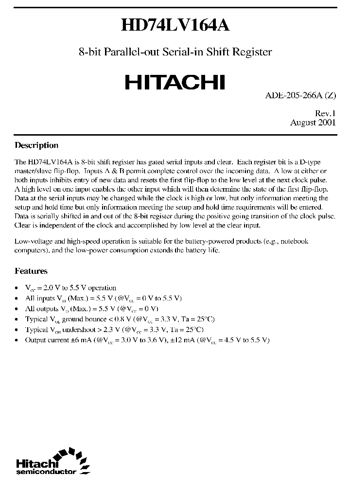 HD74LV164A_5547075.PDF Datasheet