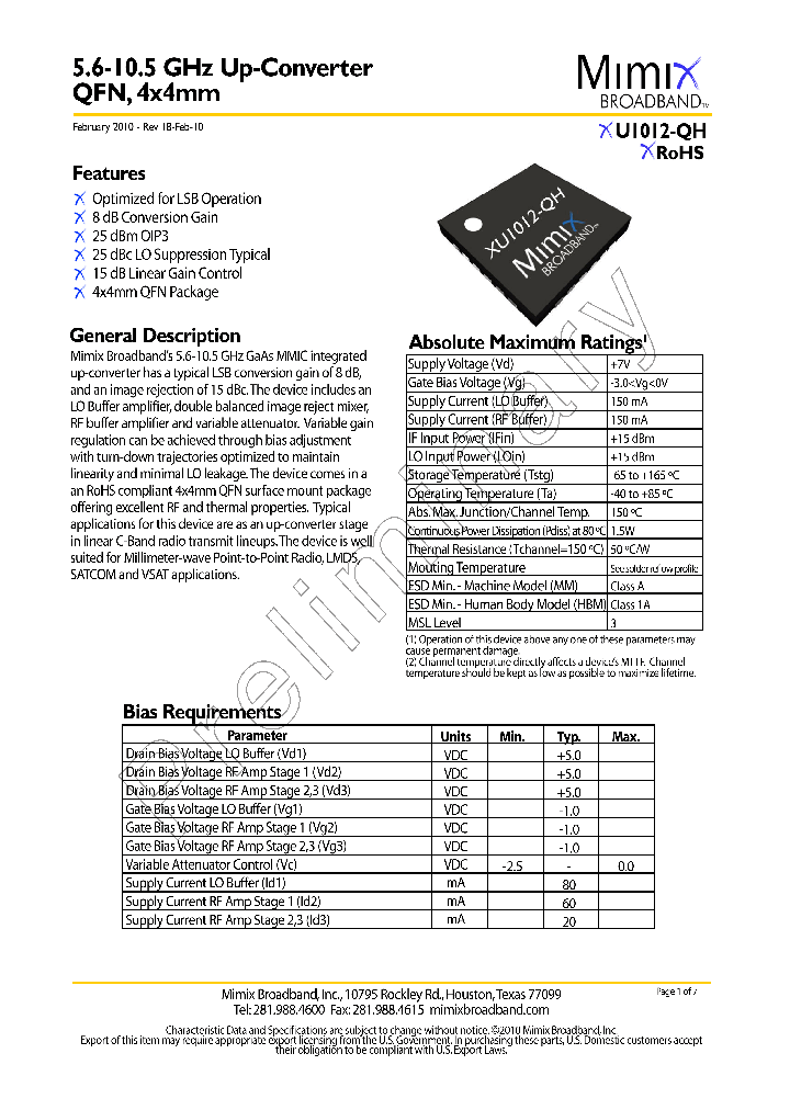 XU1012-QH_5620008.PDF Datasheet