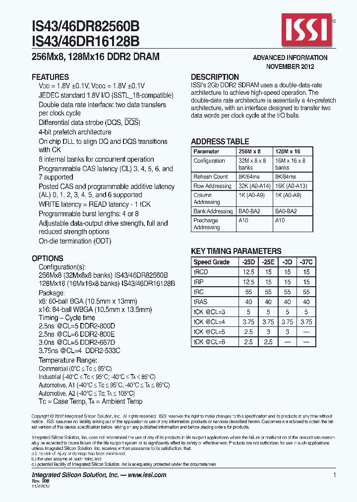 IS43DR82560B_5658567.PDF Datasheet