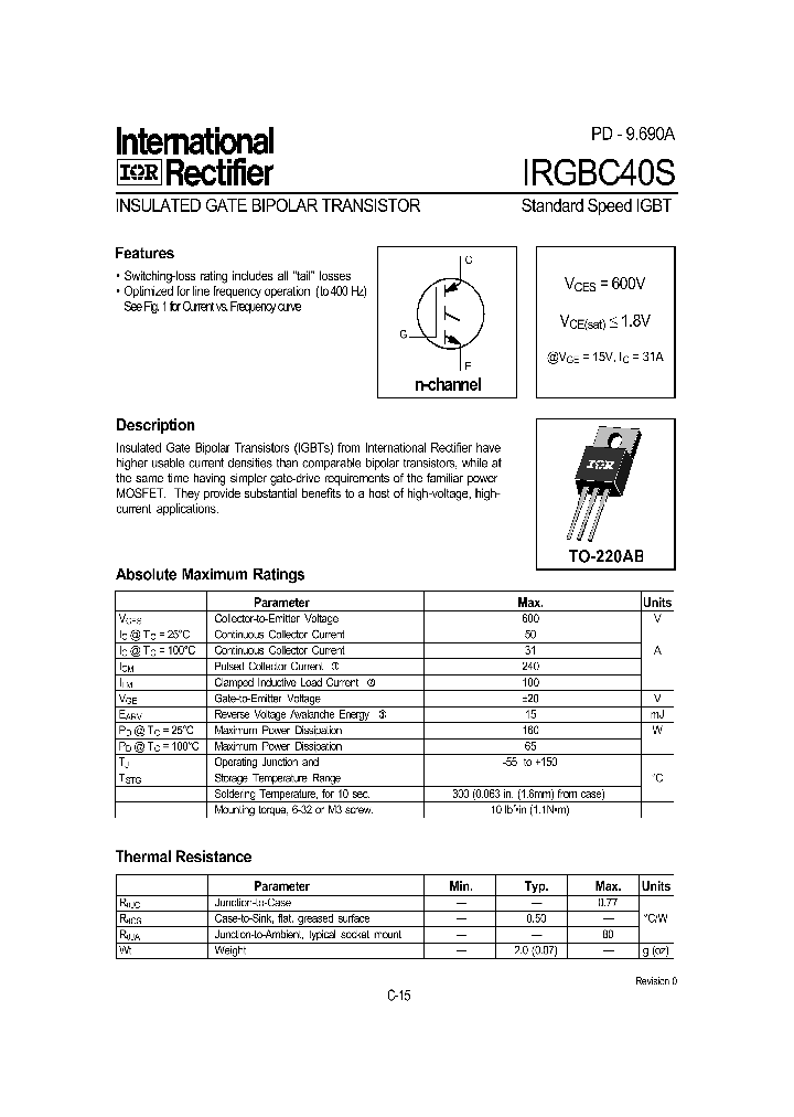 IRGBC40S_5659844.PDF Datasheet