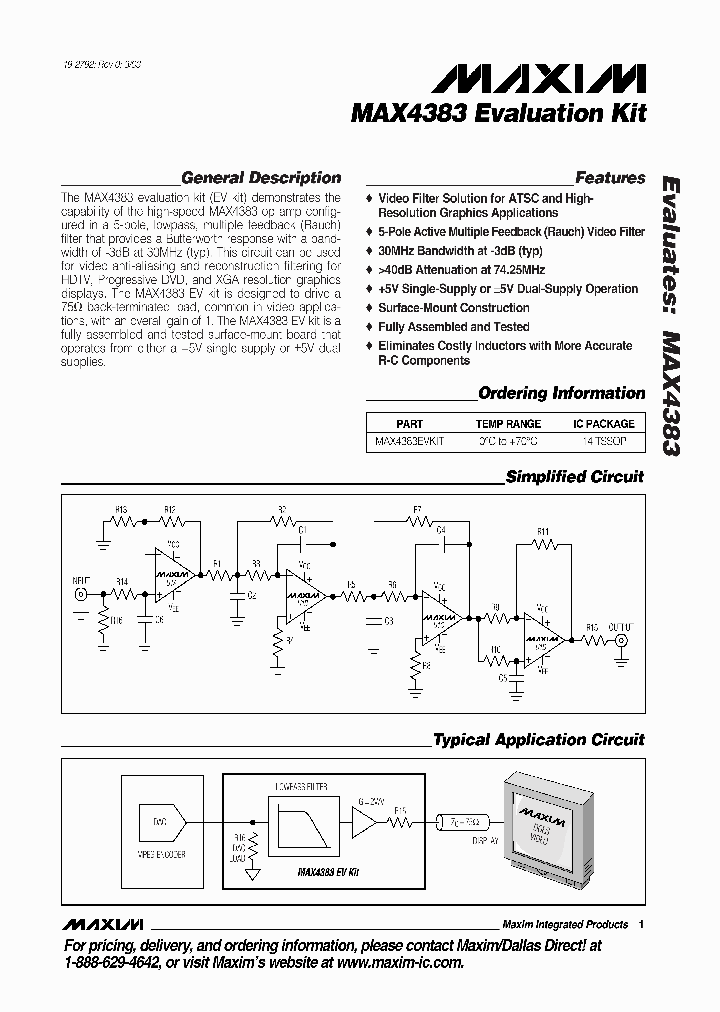 MAX4383EVKIT_5665889.PDF Datasheet