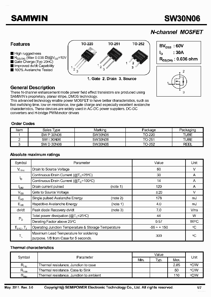 SW30N06_5667632.PDF Datasheet