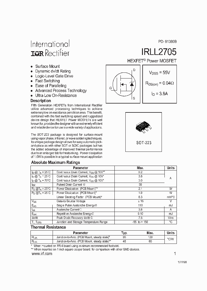 IRLL2705TR_5674030.PDF Datasheet