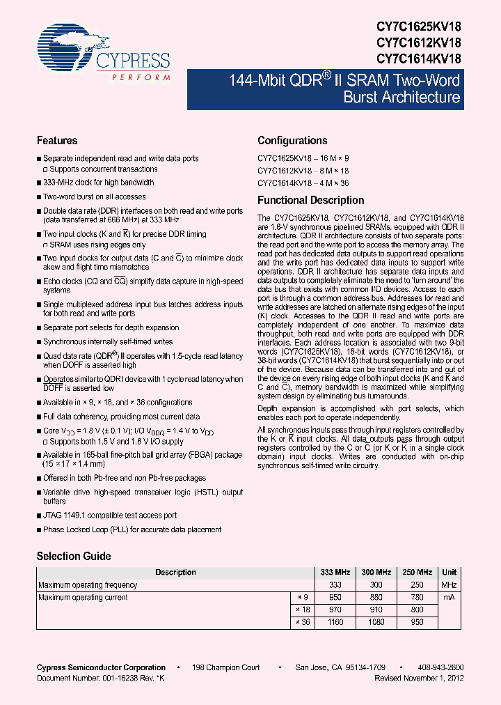 CY7C1625KV18_5700173.PDF Datasheet