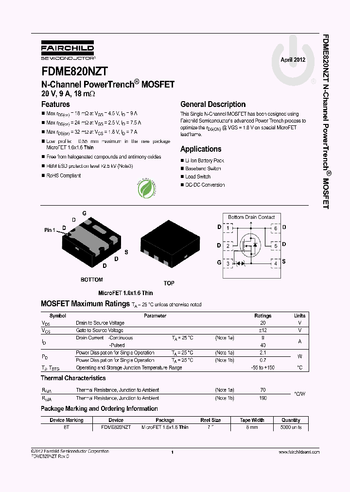 FDME820NZT_5710908.PDF Datasheet