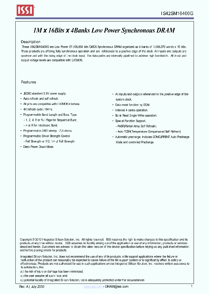IS42SM16400G_5733130.PDF Datasheet