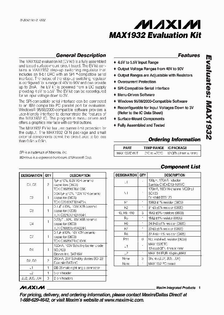 MAX1932EVKIT_5741306.PDF Datasheet