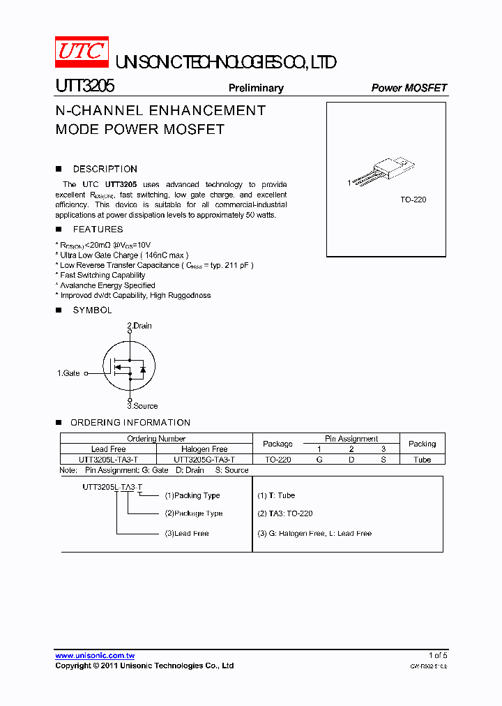 UTT3205G-TA3-T_5749418.PDF Datasheet