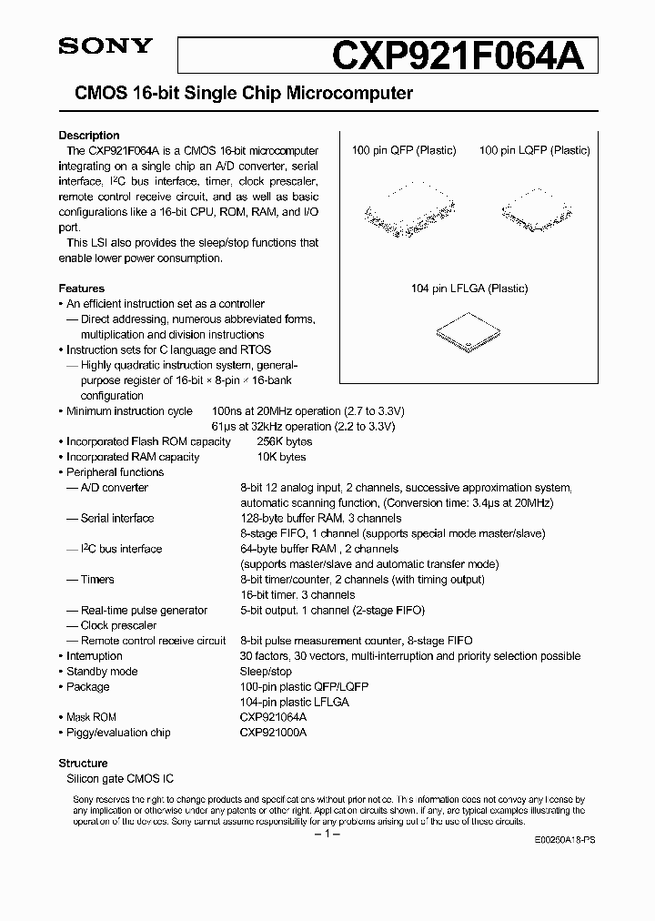 CXP921F064A_5765293.PDF Datasheet