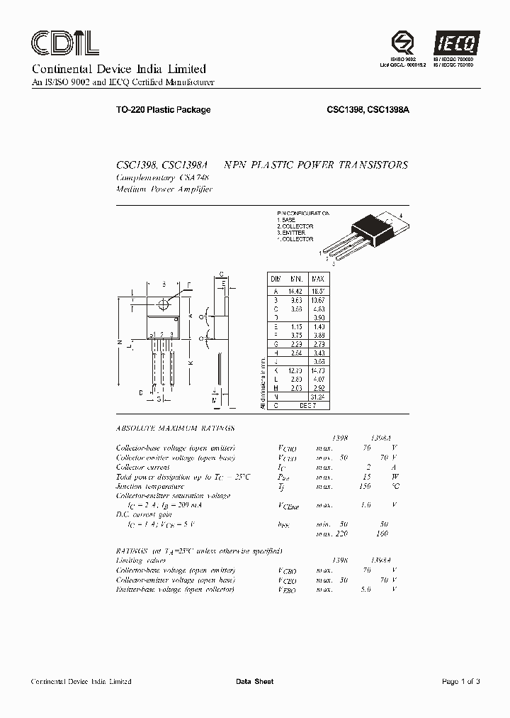 CSC1398AP_5831284.PDF Datasheet