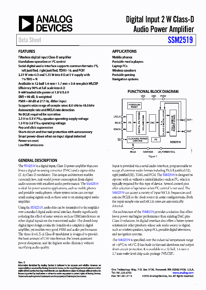 SSM2519_5837711.PDF Datasheet