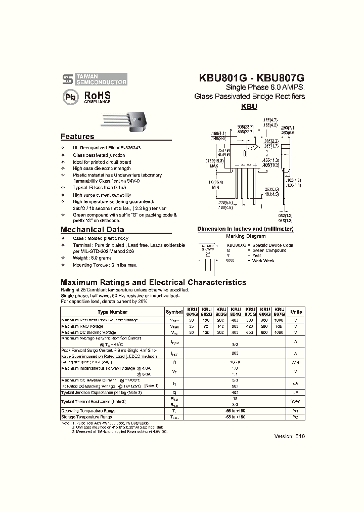 KBU801G10_5890698.PDF Datasheet