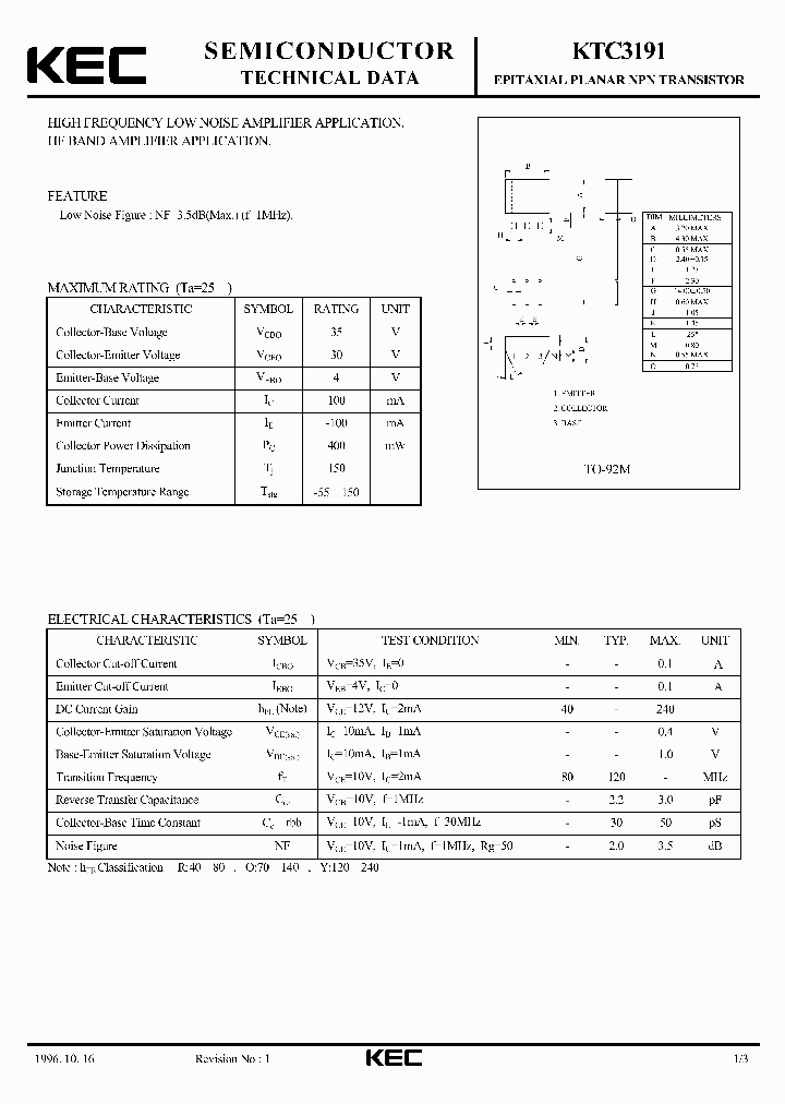 KTC3191_5900165.PDF Datasheet