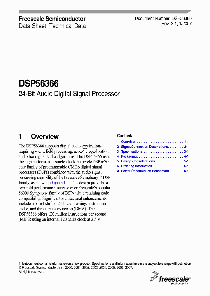 DSP56366_5921530.PDF Datasheet