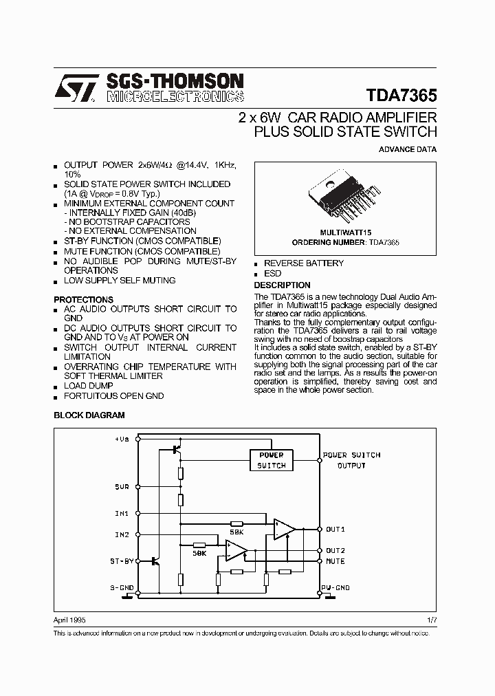 TDA7365_5949107.PDF Datasheet