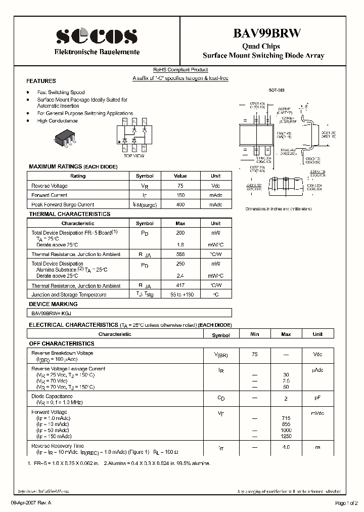 BAV99BRW_5951429.PDF Datasheet