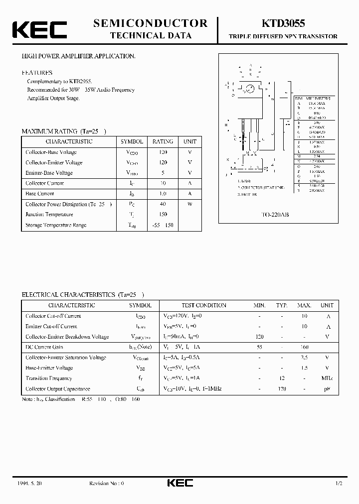 KTD3055_5957874.PDF Datasheet