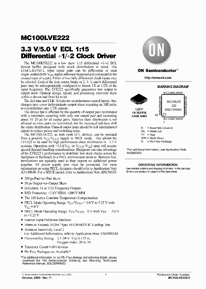 MC100LVE222FAG_5952749.PDF Datasheet