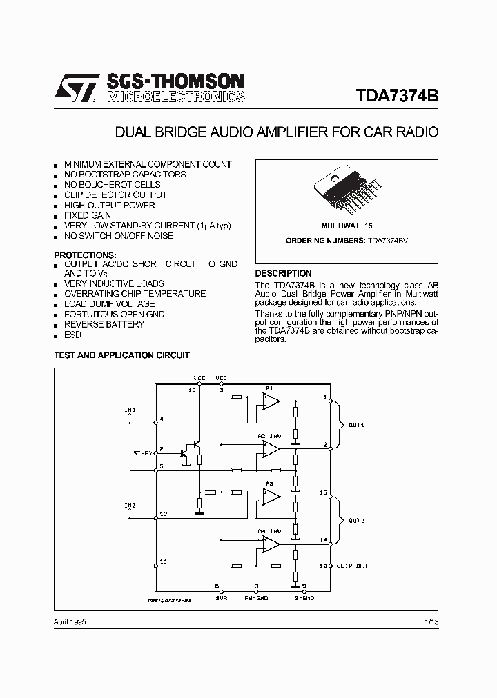 TDA7374B_5967790.PDF Datasheet