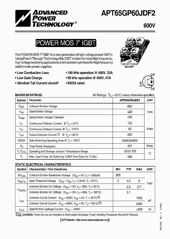 APT65GP60JDF2_6007906.PDF Datasheet