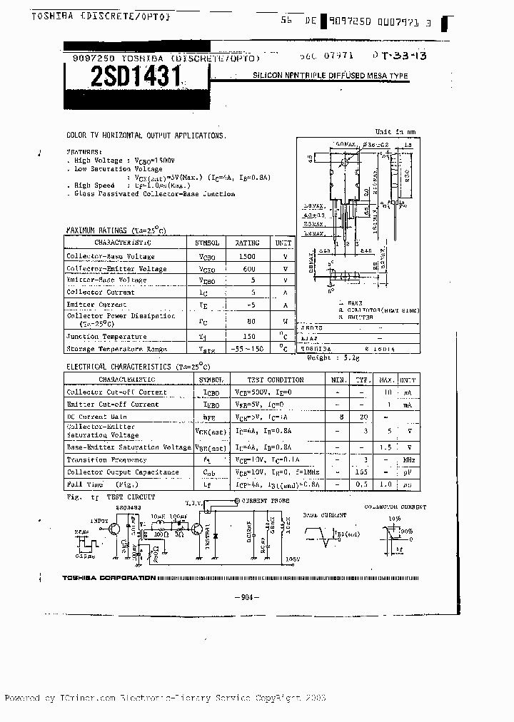 2SD1431_6162576.PDF Datasheet