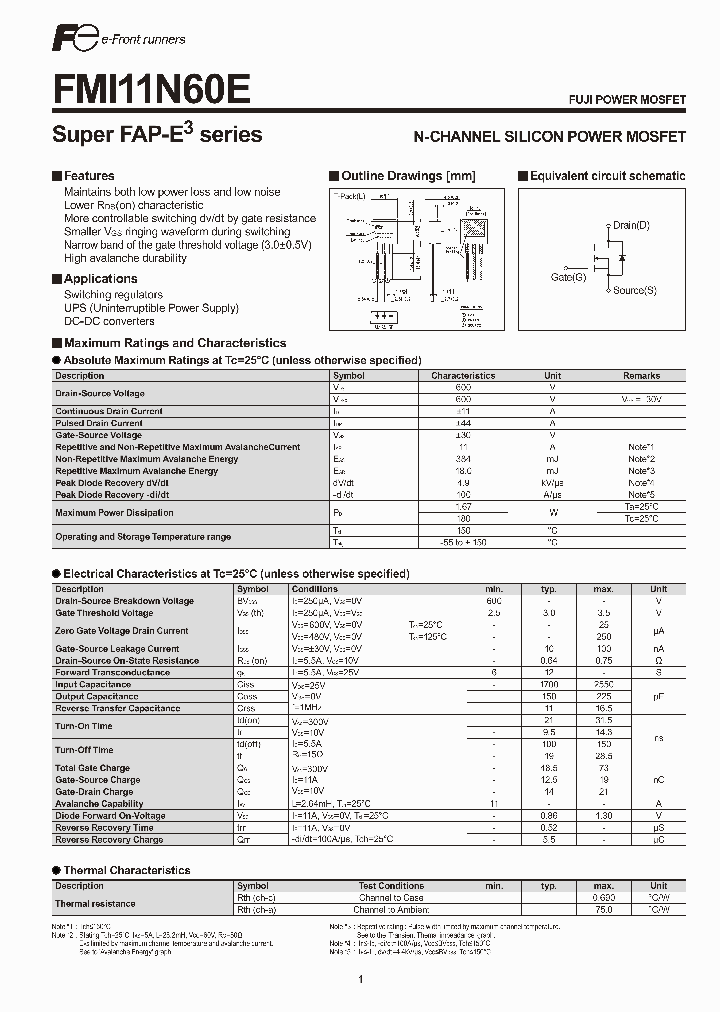 FMI11N60E_6248576.PDF Datasheet
