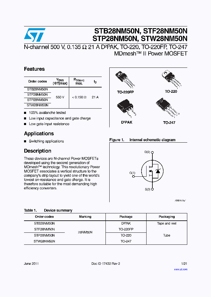 STP28NM50N_6261378.PDF Datasheet