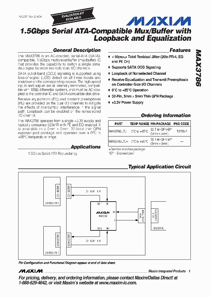 MAX3786UTJ-T_6275925.PDF Datasheet