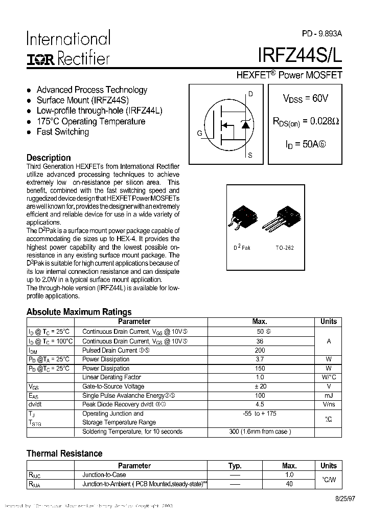 IRFZ44STRL_6269469.PDF Datasheet