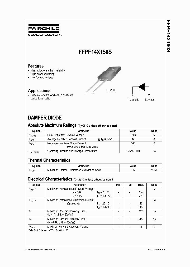 FFPF14X150STU_6289147.PDF Datasheet