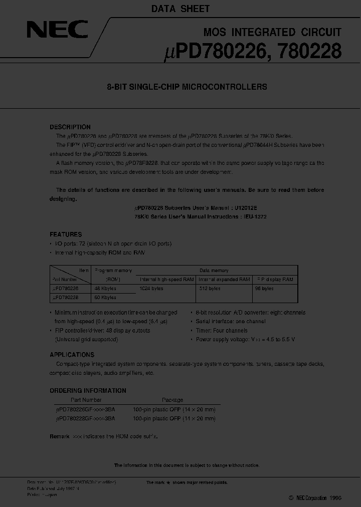UPD780226GF-XXX-3BA_6346887.PDF Datasheet