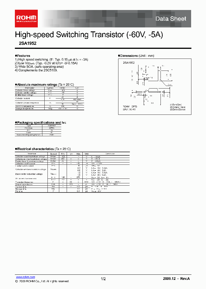 2SA1952TLQ_6380206.PDF Datasheet