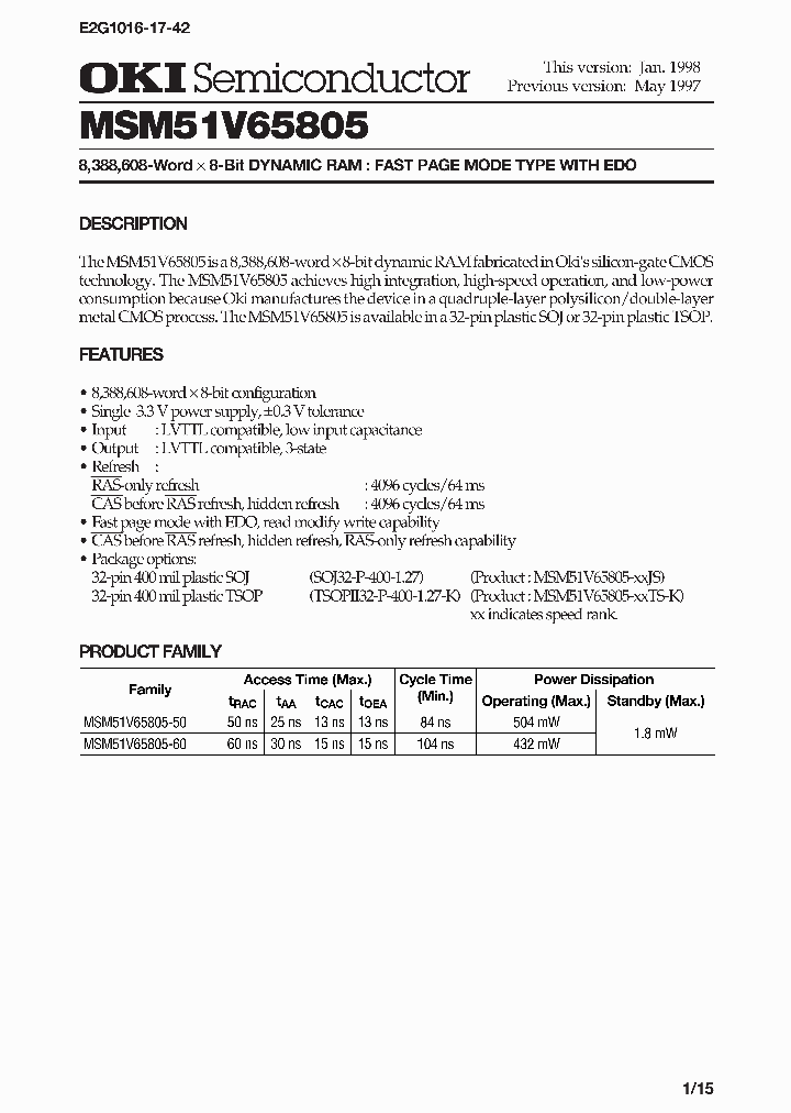 MSM51V65805_6381883.PDF Datasheet