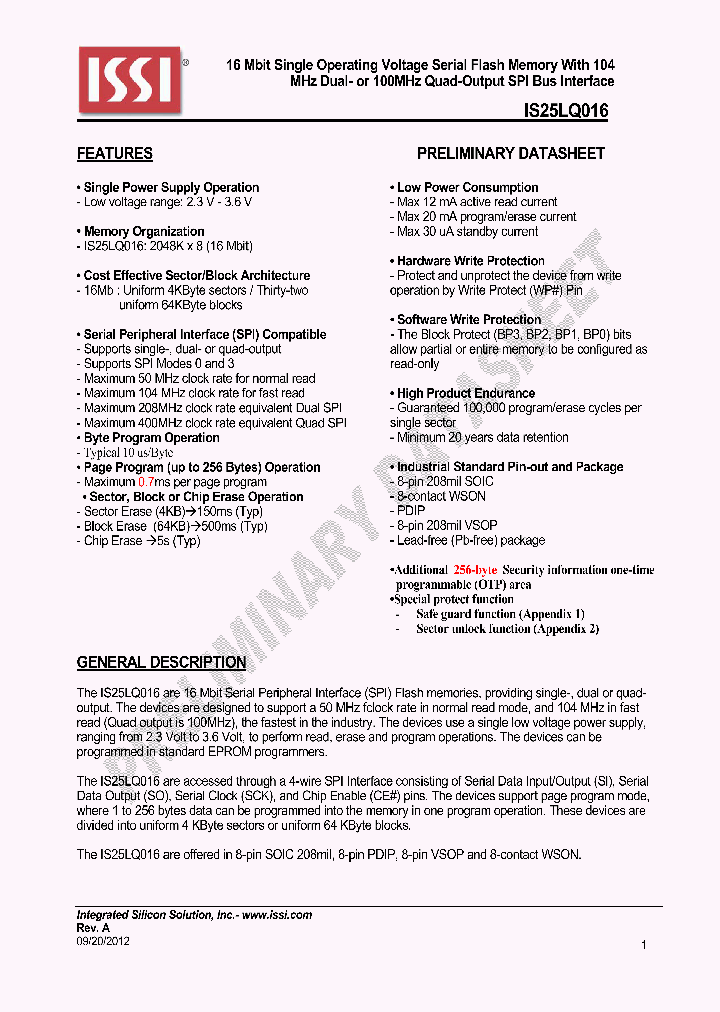 IS25LQ016_6408235.PDF Datasheet