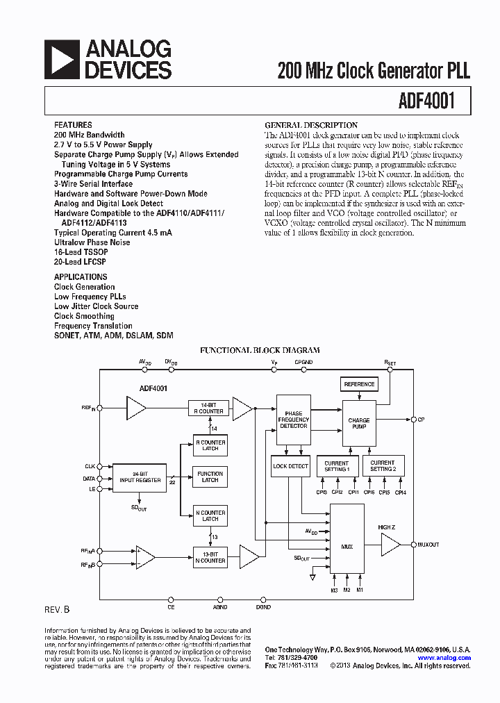 ADF4001BRUZ-RL_6428710.PDF Datasheet