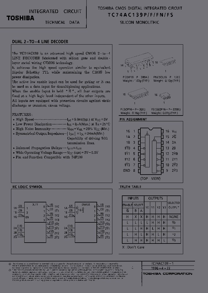 TC74AC139F_6438925.PDF Datasheet