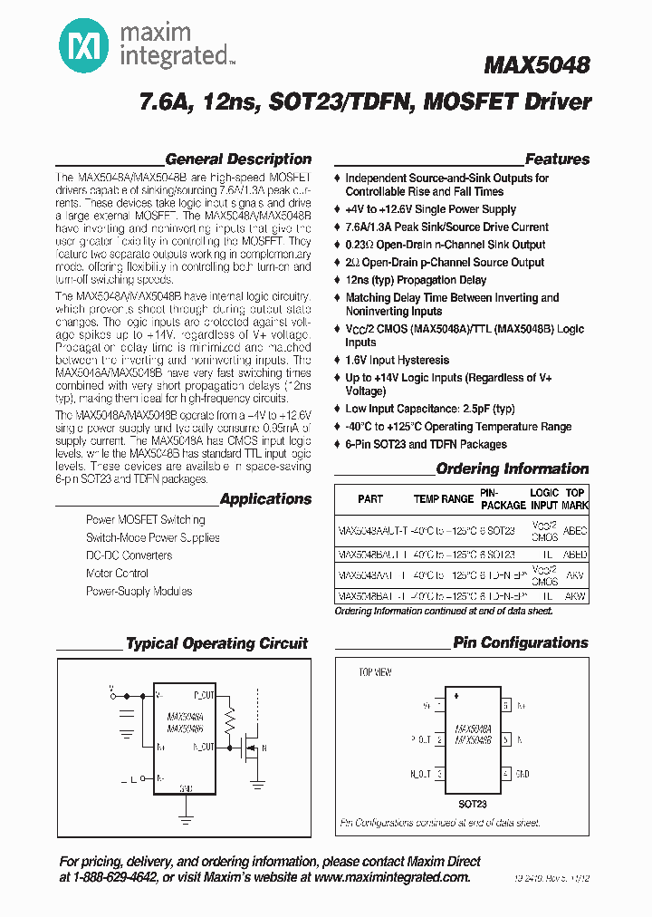 MAX5048BAUTTG16_6470718.PDF Datasheet