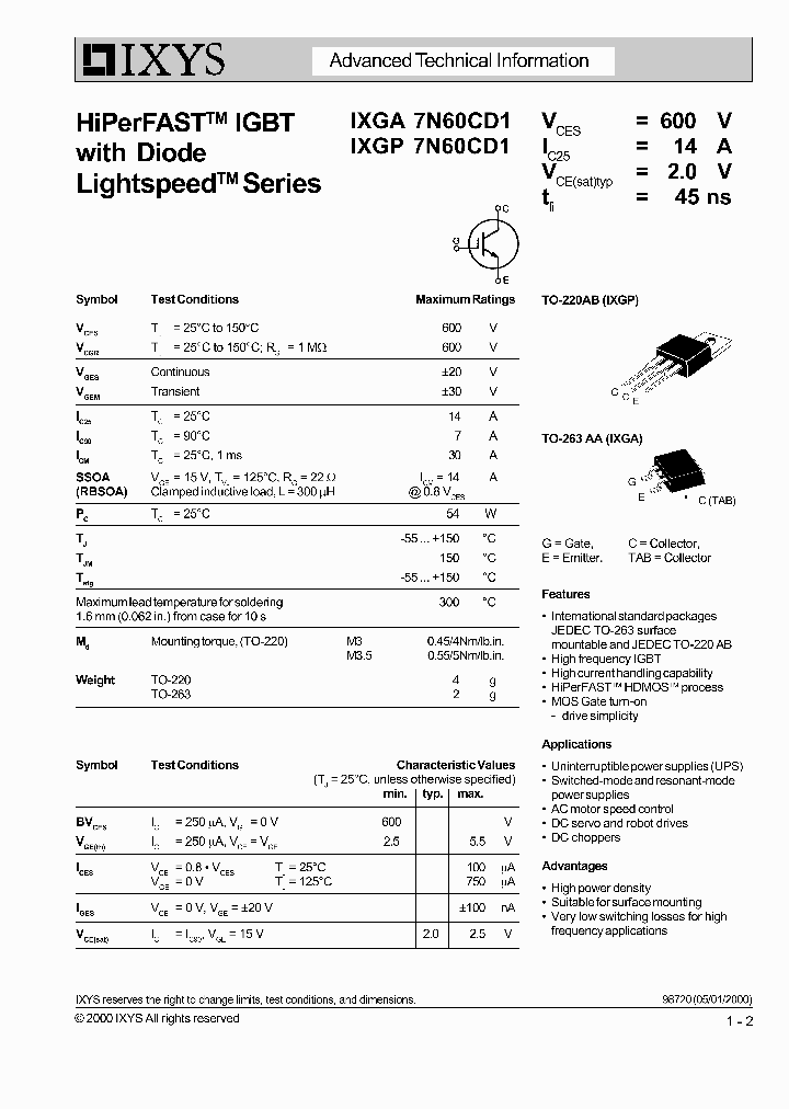 IXGA7N60CD1_6506750.PDF Datasheet