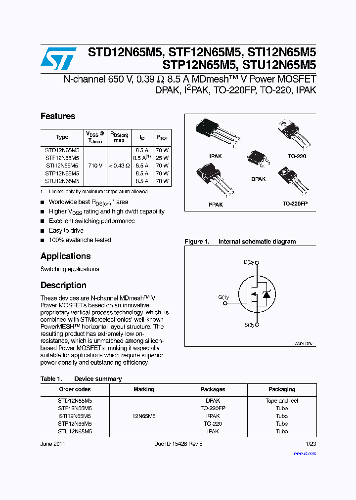 STF12N65M5_6558219.PDF Datasheet