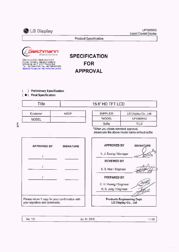 LP156WH3-TLL2_6581614.PDF Datasheet