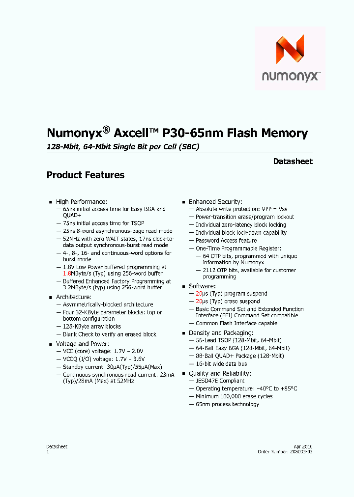 JS28F128P30TF75A_6603685.PDF Datasheet