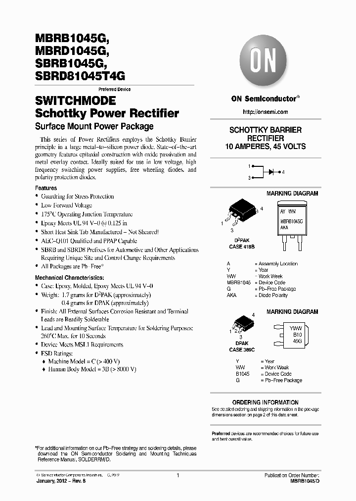 MBRB1045T4G_6606778.PDF Datasheet