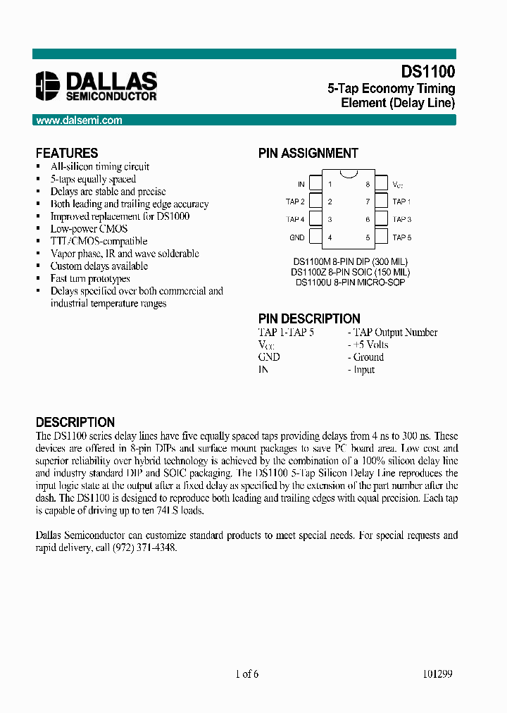 DS1100U-100TAMPR_6620263.PDF Datasheet