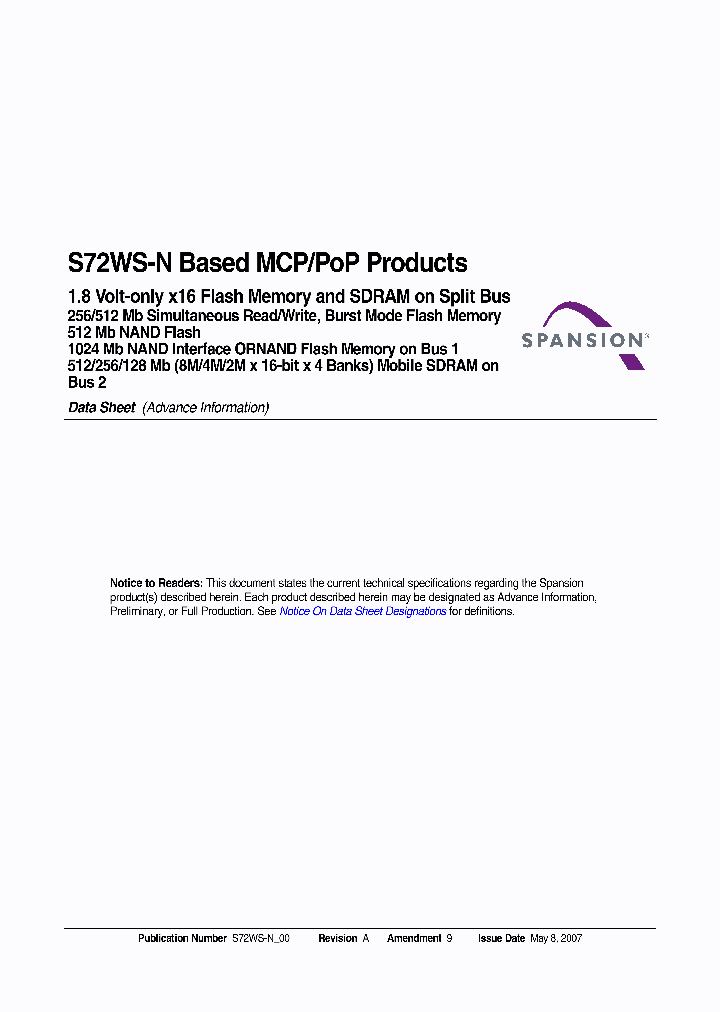 S72WS512NFGBAWLZ3_6618481.PDF Datasheet